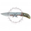 MOUNTAINEER MAGNUM 1095 STEEL HEAVY DUTY DAMASCUS KNIFE RAM HORN GRIP